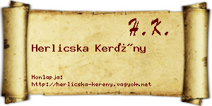 Herlicska Kerény névjegykártya
